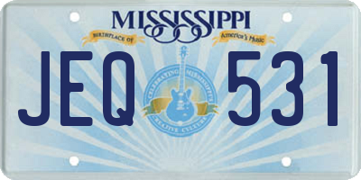 MS license plate JEQ531