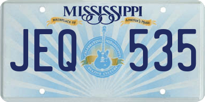 MS license plate JEQ535