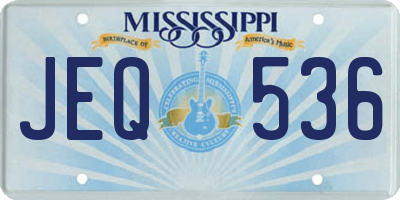 MS license plate JEQ536