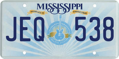 MS license plate JEQ538