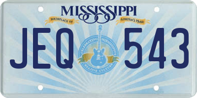 MS license plate JEQ543