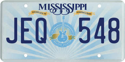MS license plate JEQ548