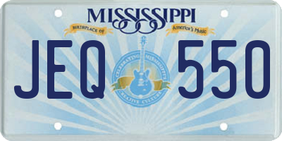 MS license plate JEQ550