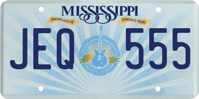 MS license plate JEQ555