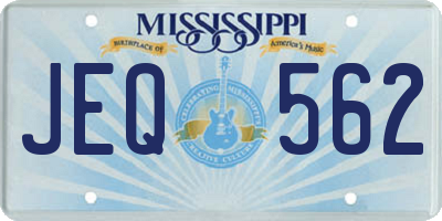 MS license plate JEQ562