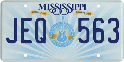 MS license plate JEQ563
