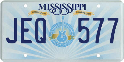 MS license plate JEQ577