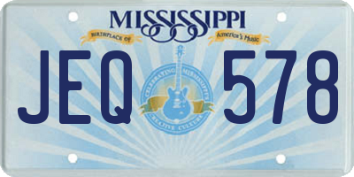 MS license plate JEQ578