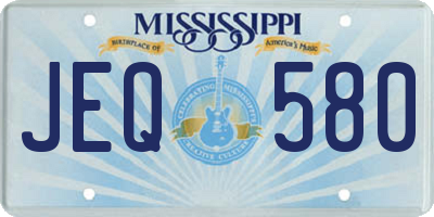 MS license plate JEQ580