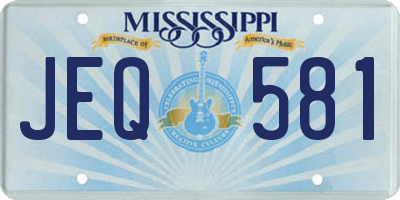 MS license plate JEQ581