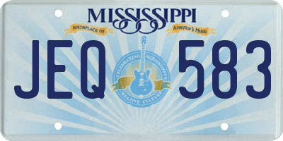 MS license plate JEQ583