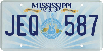 MS license plate JEQ587