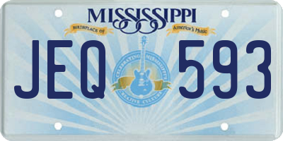 MS license plate JEQ593