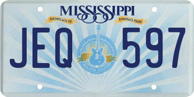 MS license plate JEQ597