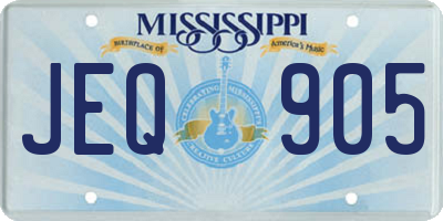 MS license plate JEQ905