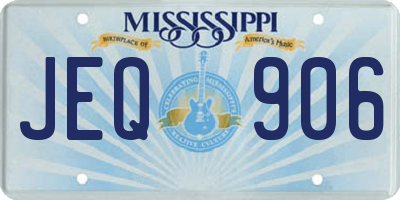 MS license plate JEQ906