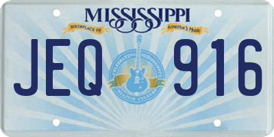 MS license plate JEQ916
