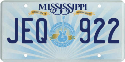MS license plate JEQ922
