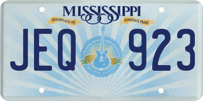 MS license plate JEQ923