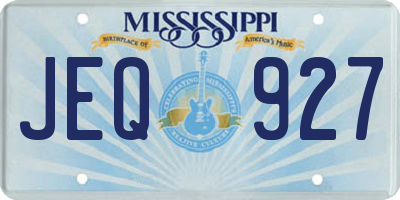 MS license plate JEQ927