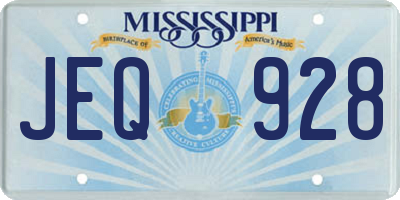 MS license plate JEQ928