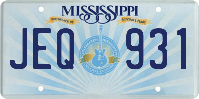 MS license plate JEQ931