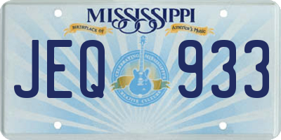 MS license plate JEQ933