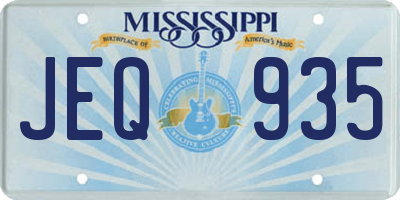 MS license plate JEQ935