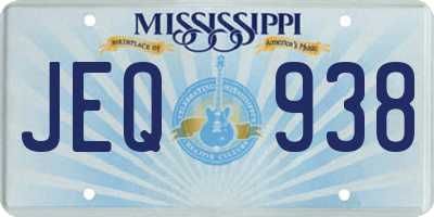 MS license plate JEQ938