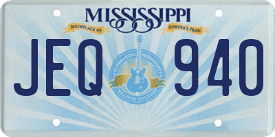 MS license plate JEQ940