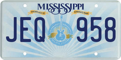 MS license plate JEQ958