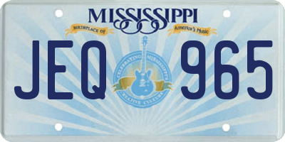 MS license plate JEQ965
