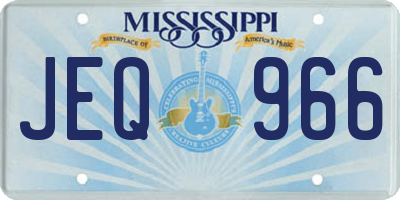 MS license plate JEQ966