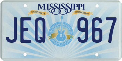 MS license plate JEQ967