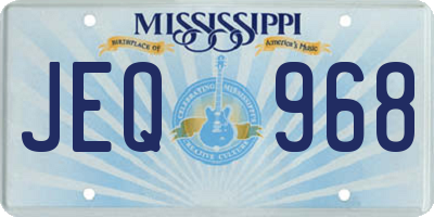 MS license plate JEQ968