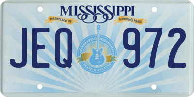 MS license plate JEQ972