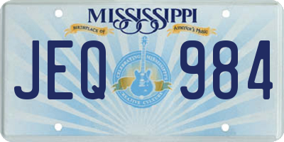 MS license plate JEQ984