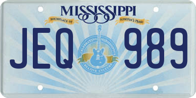 MS license plate JEQ989
