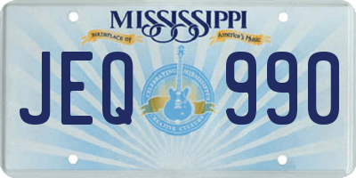 MS license plate JEQ990