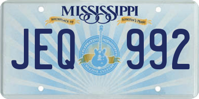 MS license plate JEQ992