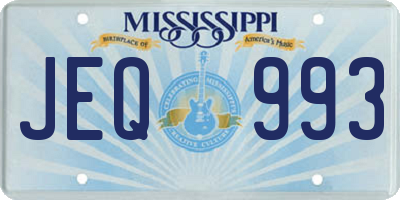 MS license plate JEQ993