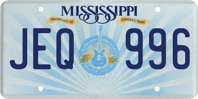 MS license plate JEQ996