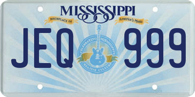 MS license plate JEQ999