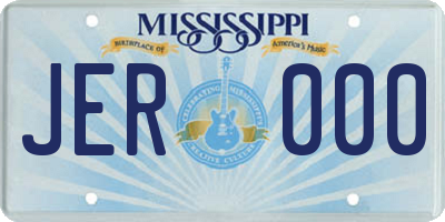 MS license plate JER000