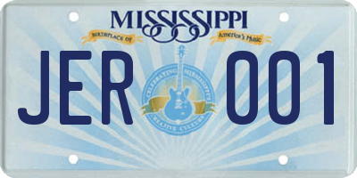 MS license plate JER001