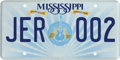 MS license plate JER002