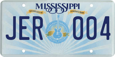 MS license plate JER004