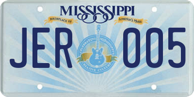 MS license plate JER005