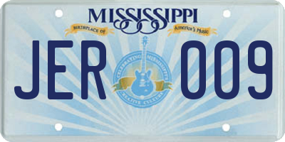 MS license plate JER009