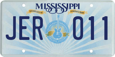 MS license plate JER011